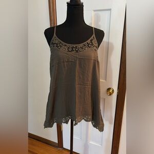 Green Lace Trim Camisole